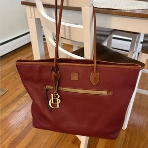 Dooney & Bourke Wine Red Leather Tote